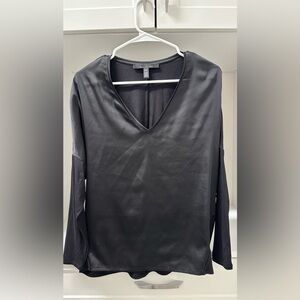 White House Black Market Sleek Black V-Neck Blouse